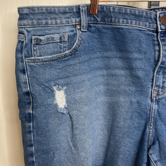 Lane Bryant Women’s Denim Distressed Cutoff Shorts Size 20 Raw Hem Plus Size - Picture 2 of 10